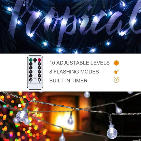 26ft 60LED Metaku Outdoor String Lights Battery Operated Fairy Lights with Remote Waterproof Indoor Outdoor Hanging
