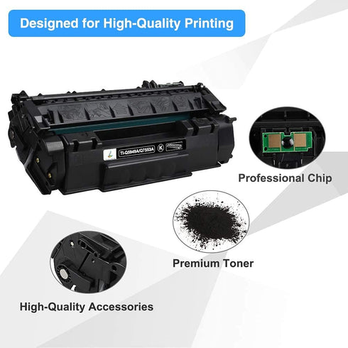 TRUE IMAGE Compatible Toner Cartridge Replacement for HP 49A - 2-Pack Black for 1320, P2015 Printer Ink