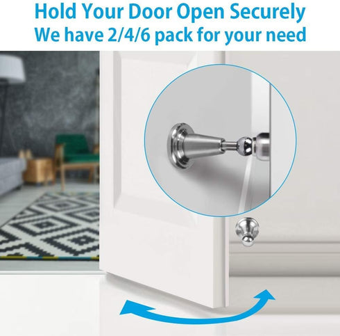 Door Stopper, Magnetic Door Stop, Soft-Catch Magnetic Door Catch, Stainless Steel, Brushed Satin Nickel, 1 Pack