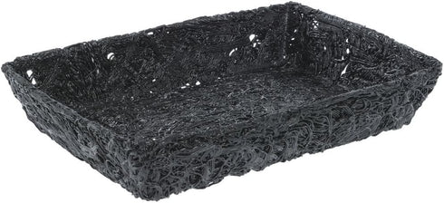 11" 15" 3" Ventilated Produce Tray Rectangular Black Plastic Ventilated Produce Tray - L x W x H