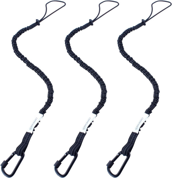 3 Pack Retractable Tool Lanyard, Safety Fall Protection Leash with Aluminum Screw Lock Carabiner Clip, Tough Scaffold