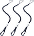 3 Pack Retractable Tool Lanyard, Safety Fall Protection Leash with Aluminum Screw Lock Carabiner Clip, Tough Scaffold