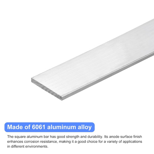 uxcell Square Aluminum Flat Bar - 2Pcs 1/4" Thick 1.8" Width 12" Length 6061 Aluminum Plate for Industrial Building