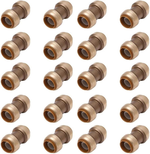 3/4 Inch Push To Connect Fitting Straight Coupling Connector for PEX, Copper, CPVC Pipe, Brass Plumbing Fitting, Pack