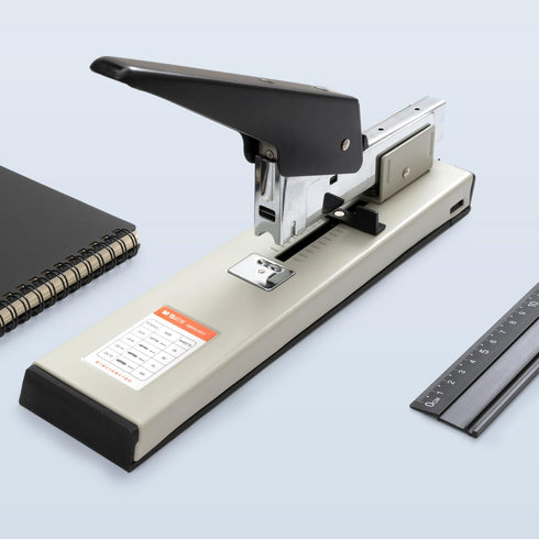 M&G Heavy Duty Stapler, 1000 Staples, 100 Sheet High Capacity, Large Metal Office Stapler - Black & White