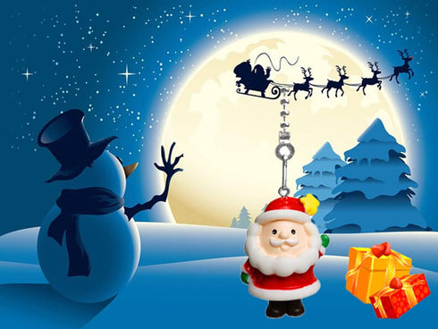 12 inch Ceiling Fan Pull Chain with Father Christmas Charm Pendant, Fan Danglers Chain Extender for Light Decoration