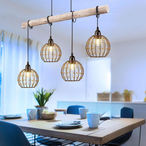 TWINKVILLA Bulb Ball-G50-2PK) Hanging Pendant Lights, Battery Operated Outdoor Chandelier with Warm White LED for Patio