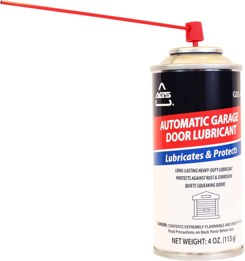 4 oz AGS Company Automotive Solutions Garage Door Lubricant Spray Aerosol, Protects Rollers & Springs, Quiets Squeaks
