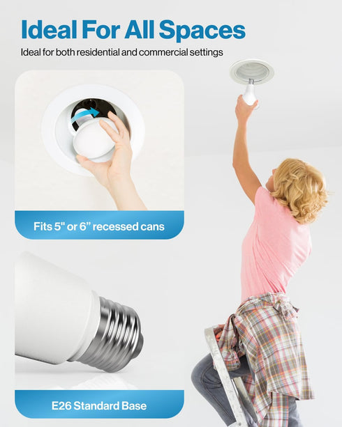 Sunco 12 Pack BR30 LED Bulbs, Indoor Flood Lights CRI93 11W Equivalent 65W 5000K Daylight 850 Lumen, E26 Base,