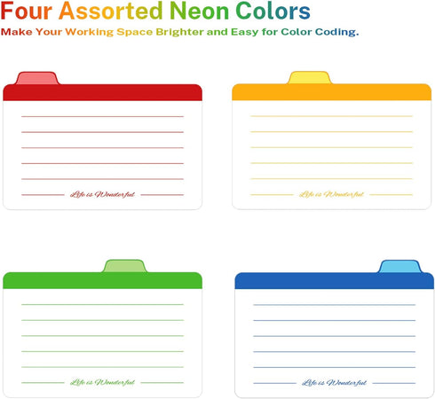 Neando 2x3.5 inches, 1/4 400gsm 20 Counts Business Cards Dividers the Blank Name Cards Guide, Cut Tabbed Note Cards
