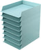 Tatuo 8 Pack Stackable Plastic Paper Trays, Desk Organizer for Classroom, Magazine File, and Documents (Blue Green)
