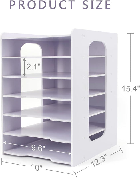 SONGWAY File Organizer for Desk | Multifunctional 7 Tier Vertical Document Holder for Home Office