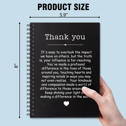 QYUVK Thank You Hardcover 160 Pages Spiral Notebooks, Funny Thank You Gift for Women Men Coworkers Leader Mentor, Appreciation Gifts for Employees, Thanksgiving Gifts for Colleagues Leaders