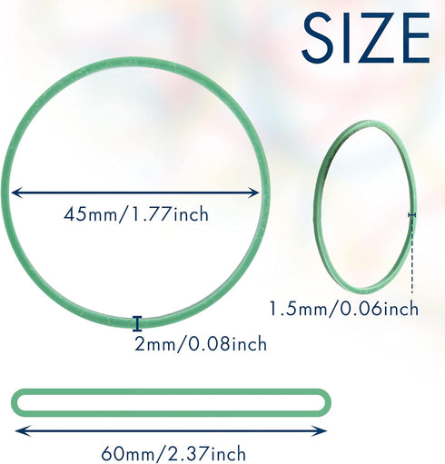 LotFancy 600PCS Rubber Bands, 1.77” (45mm) Durable Multicolor Elastic for Office Supplies