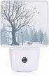 Jahiona LED Night Light Lamp with Smart Sensor Dusk to Dawn Sensor,Snowy Forest
