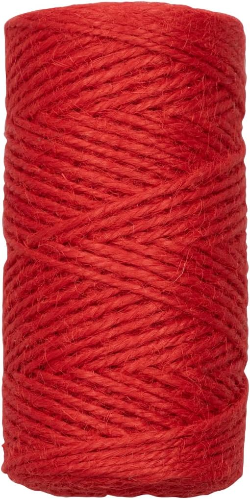 JAM PAPER Kraft Twine - 1/8 x 75 Yards - Red -