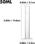 Measuring Cylinder Set, 4 Sizes Graduated Polypropylene Lab Test Tubes for Laboratory & Science Experiments