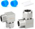 TAISHER 2PCS 304 Stainless Steel Square 90 Degree Compression Tube Pipe Fitting Connector, 3/4" Tube OD x 1/2" NPT Male