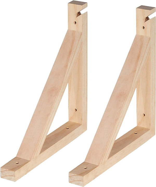 2 Pack 10 Inch Triangle Wood Shelf Bracket Wall Mount - Hand