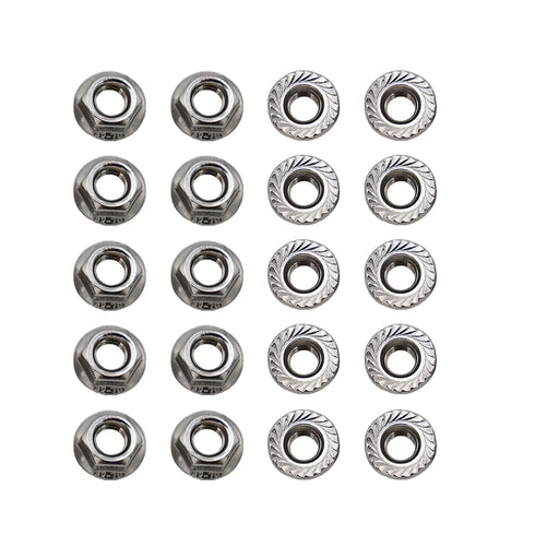 STORMCUBE M8x1.25mm DIN6923 20 Pack 304 Serrated Flange Nuts Stainless Steel Hex Lock Nuts Full Thread for Industrial
