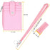 HASFINE ID Badge Holder with Lanyard, 2 Sided 5 Card Slots Wallet with PU Leather Zipper Pocket, Pink