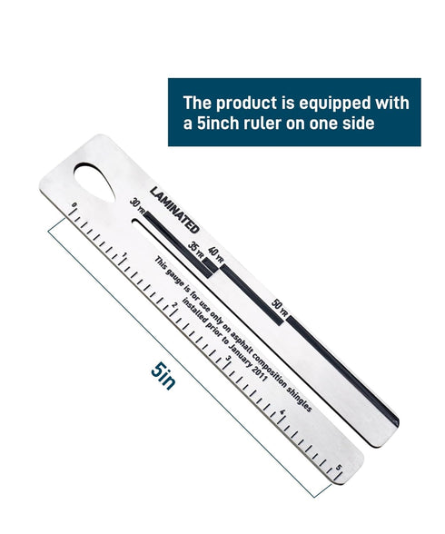 2 Pcs 4/09 Shingle Gauge Measuring Tool for Roof Pitch with Carabiner, Analyze Roof Tile Thickness
