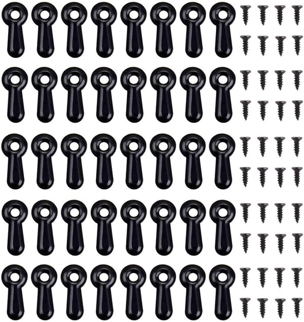 320PCS Picture Frame Turn Button Fasteners Set with Screws for Hanging Pictures, Drawing Crafts, Photos, Black