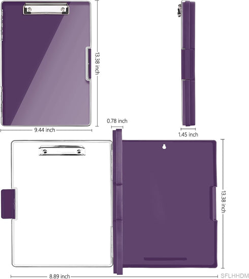 Clipboard with Storage, Heavy Duty Clip Boards 8.5x11 with 2 Storage Cases for Office Supplies