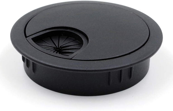 Jetland Desk Grommet for Wire Organizer, Flat Black, Fits 2" Hole, GBK53, 2-Pack