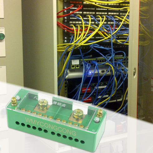 WMYCONGCONG 660V 30A Single Phase Metering Box, 2 Inlet 12 Outlet Power Distribution Terminal Block