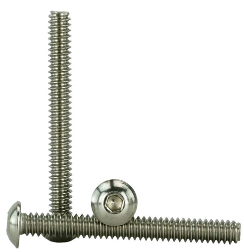 Stainless #6-32 Socket Button Head Cap Screws, Full Thread, Hex Drive, Stainless Steel 18-8 (6-32 x 1)