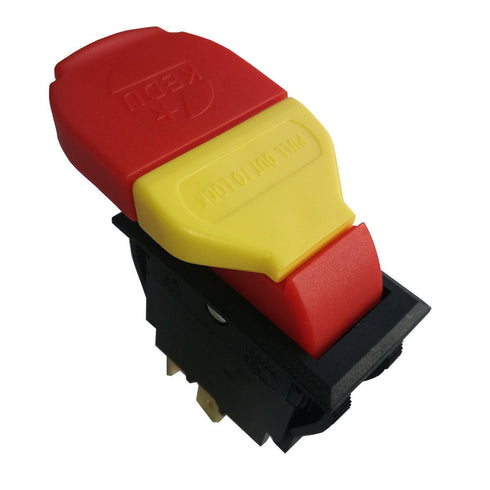 125/250V 4 Pins Electromagnetic Push Button Switch On Off Key Switches with 6.3 Male Tab for Power Tools 16(10) A