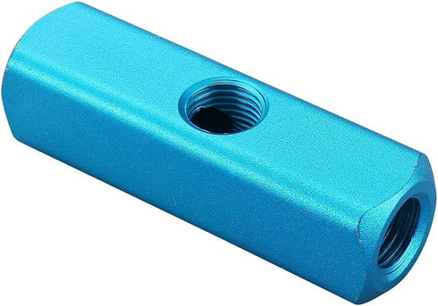 Baomain 2-Way Aluminum Air Manifold Block, 5-Port, 1/4" PT Threaded for Pneumatic Systems
