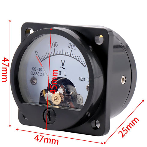 Analog Voltmeter, Current Voltmeter Gauge, AC 0-300V Round Voltage Gauge Meter for Panel Volt Testing
