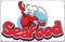 Seafood 60" Banner Concession Stand Food Truck Single Sided