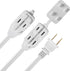 ETL Certified 2-Pack SPT2 16AWG Power Extension Cord, 13 Amp 1625 Watts, VSEER Polarized 3 Outlets, White (6 Feet)