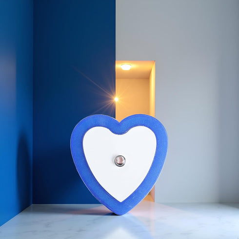 Rosojodg Lights(0.5W) Blue Plug-in Auto Sensor Control LED Night Light Lamp Bedroom Hallway Heart Shaped Night