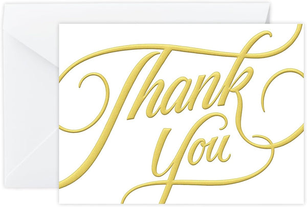 easykart labels 50 Thank You Cards with Gold Foil, 5.5" x 4",