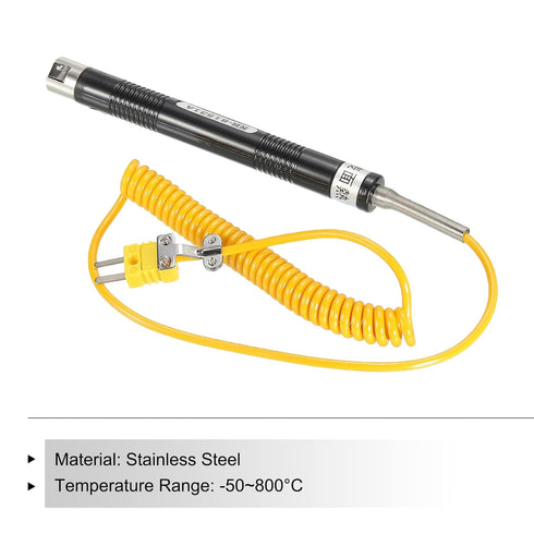 MECCANIXITY K Type Surface Thermocouple Temperature Probe Sensor, Stainless Steel -58 To 1472°F, 5.6ft