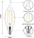 Sengled Bulbs Dimmable, E12 Bulb 60 CA10 Bulbs, 5000K 6 Count (Pack 1) Candelabra Led Light Led Watt Equivalent, Flame