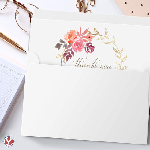 Greeting Cards Set - 5x7 Blank White Cardstock and Envelopes - Bulk Set of 25 for All Occasions