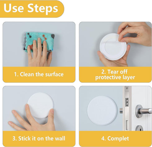 HOME MASTER HARDWARE 5" Wall Protector Round, 5 Pack Doorknob Wall Shield Guard with Self Adhesive Sticker
