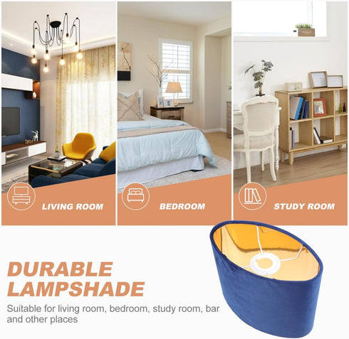 9.05X7.08X4.72 Inch Hemobllo Practical Oval Lampshade Fabric Lamp Cover Simple Installation for Table Floor Bedside