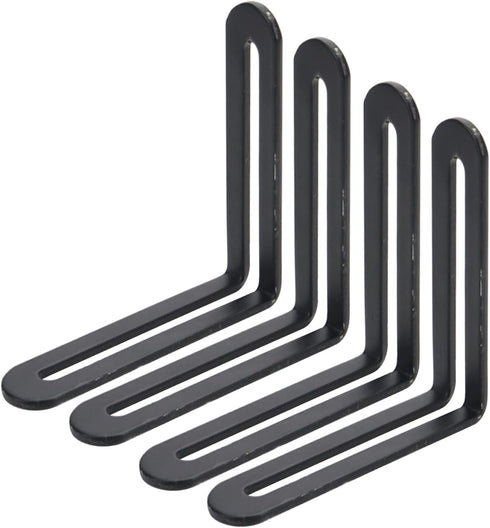 Xiaoyztan 4 Pcs Stainless Steel Reinforced L-Shape Corner Brackets Slotted Adjustable Corner