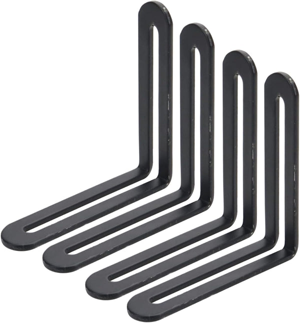 Xiaoyztan 4 Pcs Stainless Steel Reinforced L-Shape Corner Brackets Slotted Adjustable Corner
