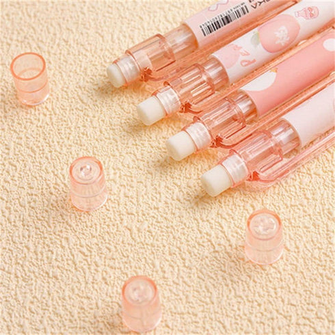 Mechanical Pencil 2Pcs Pink 0.5mm Pencil Refill Automatic Pencils Cute Peach Press Automatic Mechanical Pencil Stationery School Office Supplies,Pencils,Mechanical Pencils by Jinshining