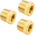 Joywayus 3 Pack Reducer Hex Bushing, Brass Reducing Cast Pipe Fitting 3/8" NPT Male x 1/4" NPT Female Adapter