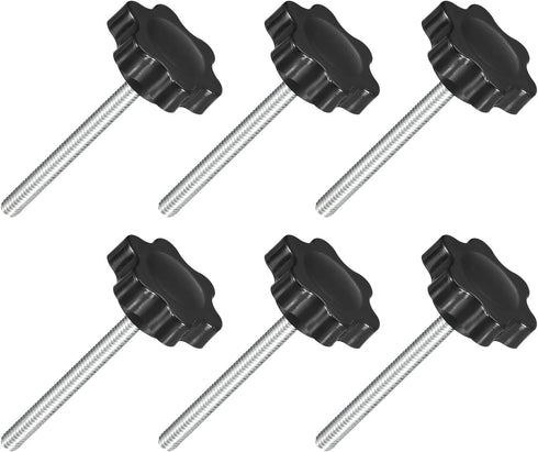 uxcell 6Pcs M4 x 40mm Star Knobs, Plastic Hex Shaped Clamping Knob for Umbrella Base Replacement