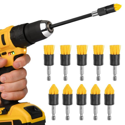 Impresa Drill Brush Attachment Set - Pack of 10, 5 Tapered &