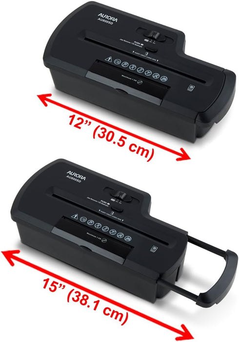 Aurora AU800SD Professional Strip Cut Paper Shredder, 8-Sheet, Black, CD/Credit Card Shredder Without Wastebasket